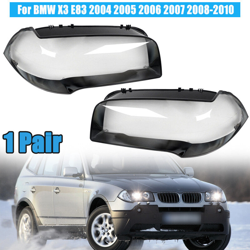 Left Right Front Headlight Cover Headlamp Clear Cover for BMW X3 E83 2004-2010