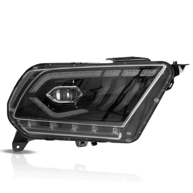 Two LED projector headlights for 2010-2014 for Ford for Mustang headlight strip sequence.