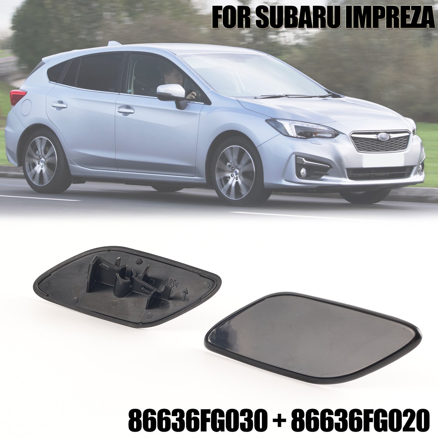 2X for Subaru Impreza 07-11 Car Headlight Headlamp Washer Spray Nozzle Cover