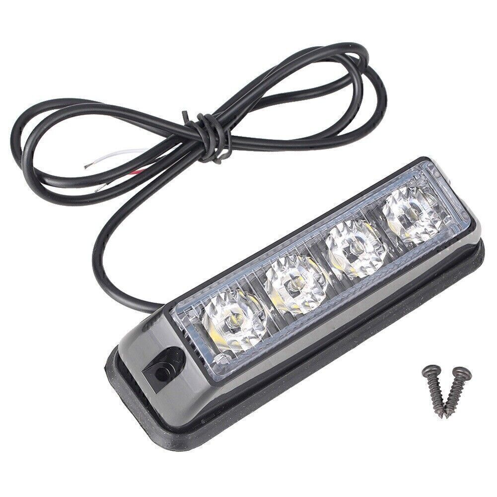 Lens+Screw 4 LED Car Strobe Flash Light DC 12V Universal Fit Car SUV Truck