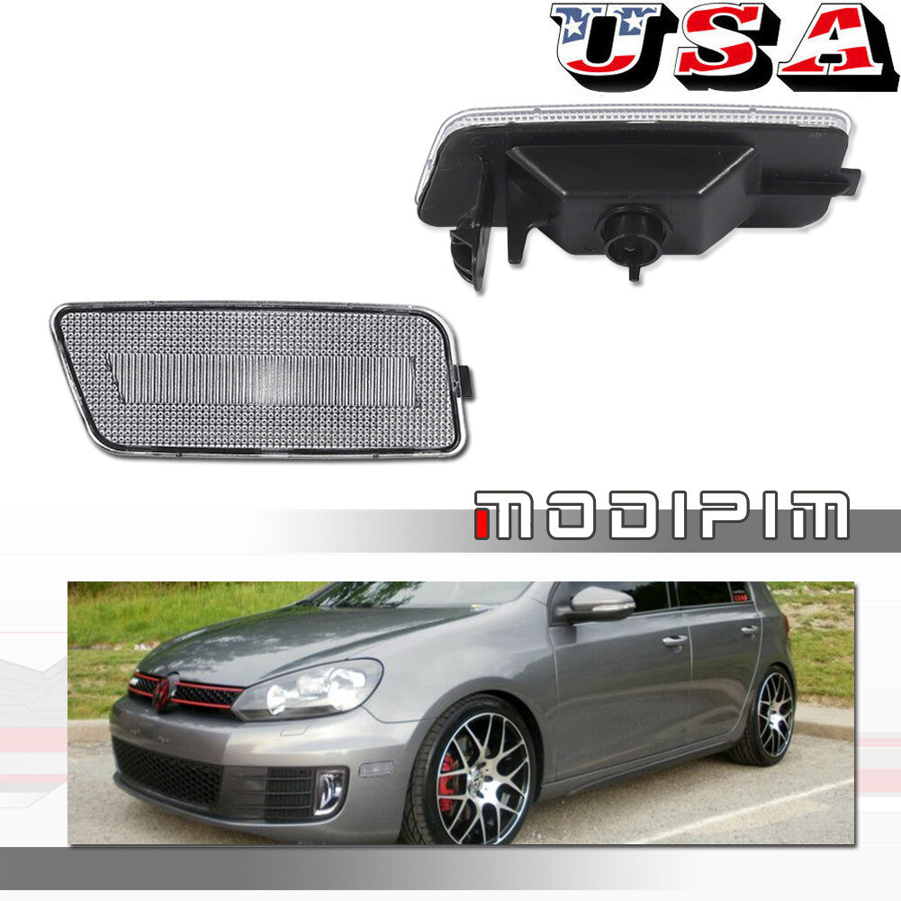 Transparent Front Fender Side Marker Light Housing Kit for 2010-2014 for Volkswagen MK6 for Golf GTI