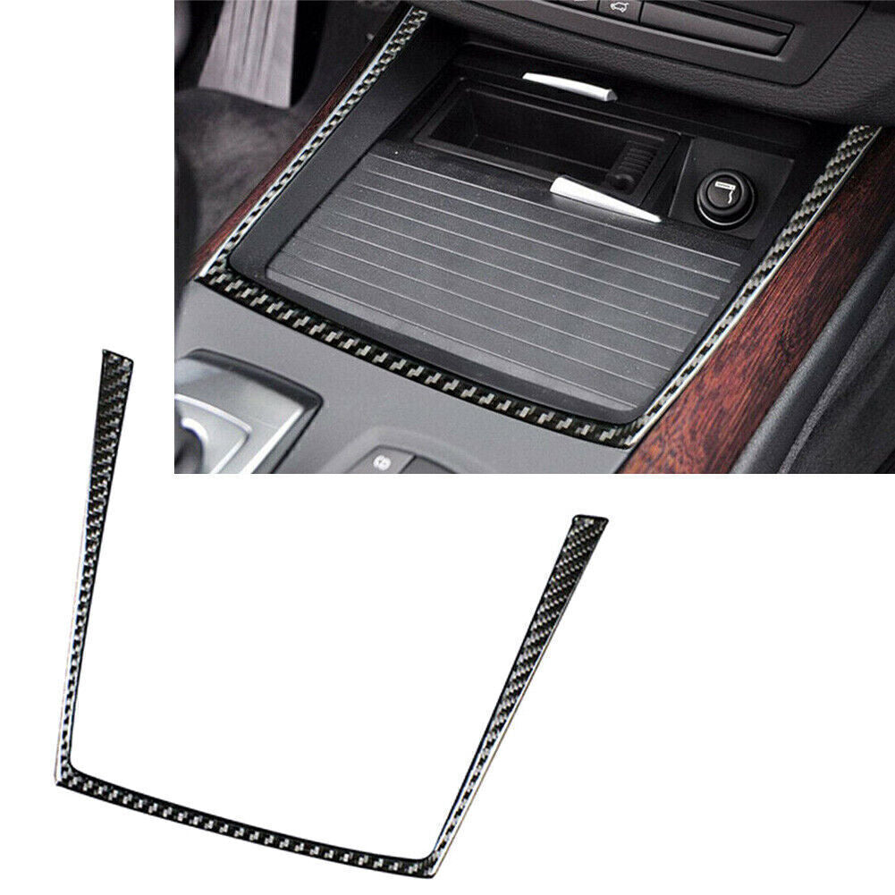 Water Cup Holder Sticker Frame Trim Carbon Fiber for BMW X5 X6 E70 E71 2009-2013