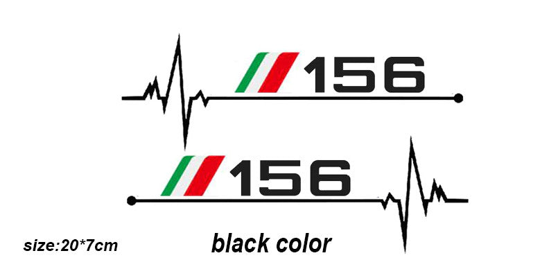 2-pack Black 156 Window Sticker Badges for Alfa Romeo 156
