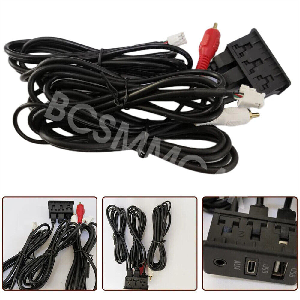 Type C USB AUX Flush Panel Mount Extension Cable For Car Stereo Audio Adapter