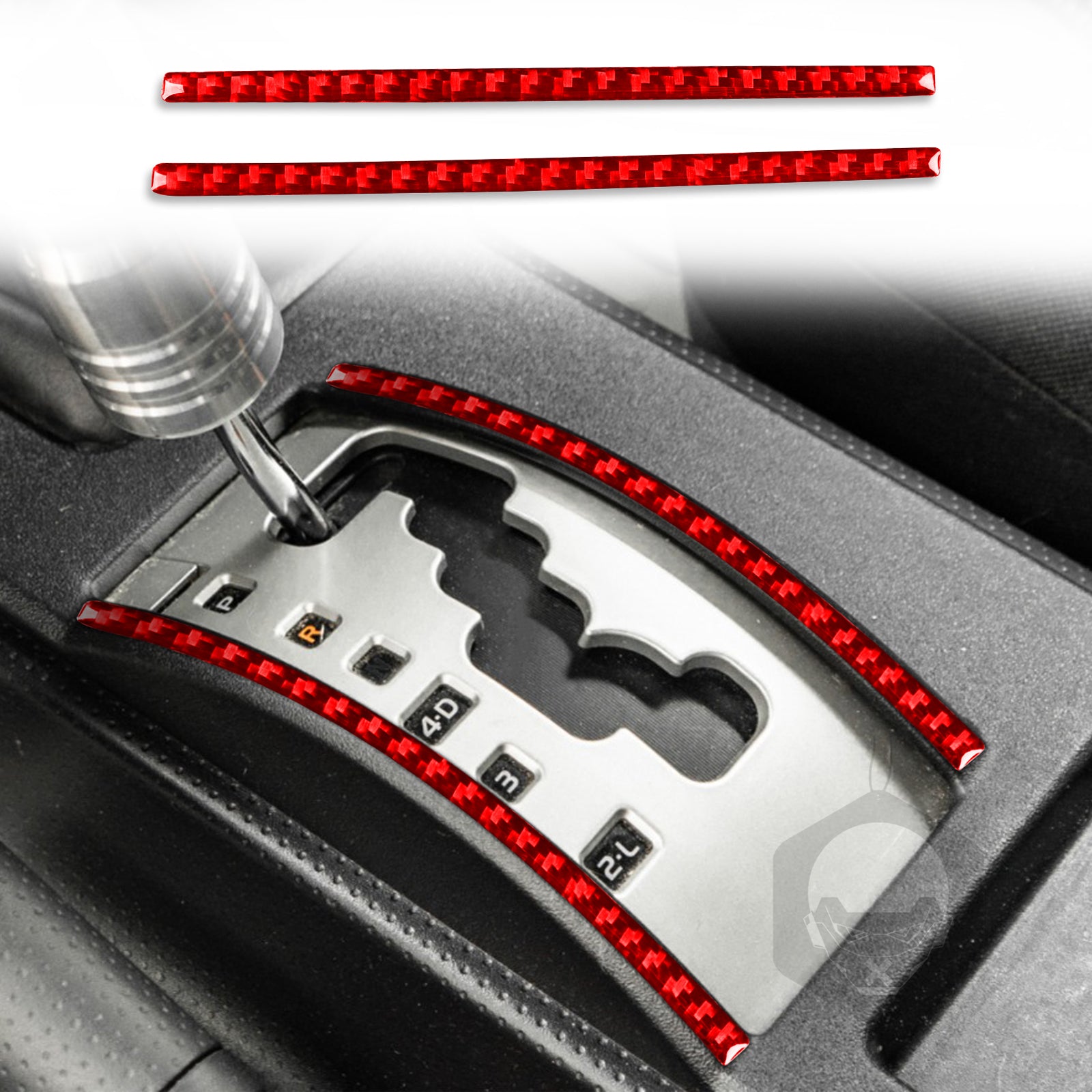 Red Carbon Fiber Automatic Gear Shift Side Cover For Toyot@ FJ Cruiser 2007-2021