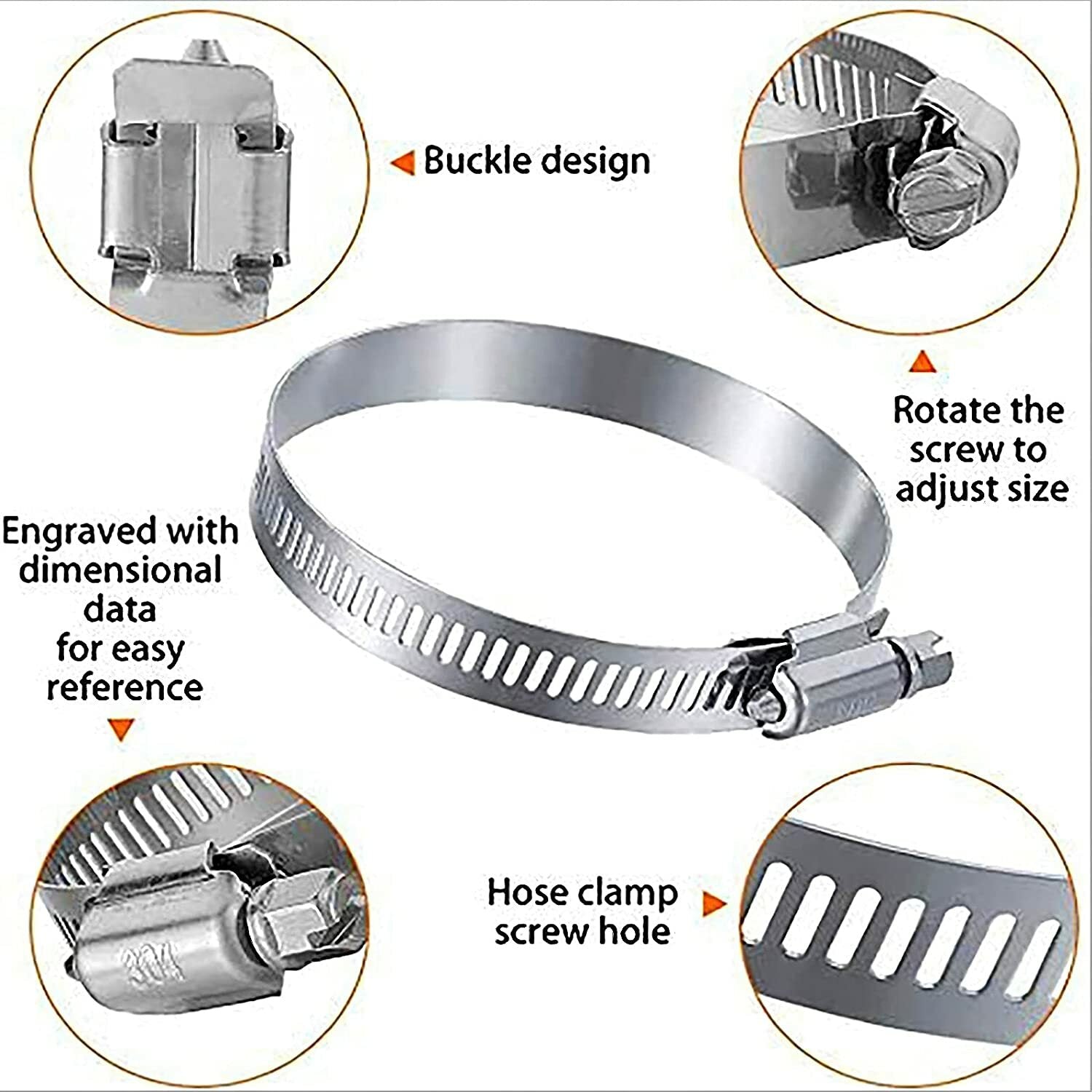 6-inch screw worm drive hose clamp hose ring clamp pipe clamp