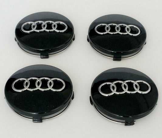 4-piece set of 60mm for Audi black wheel center caps, hubcaps, rim caps, badges 4B0601170