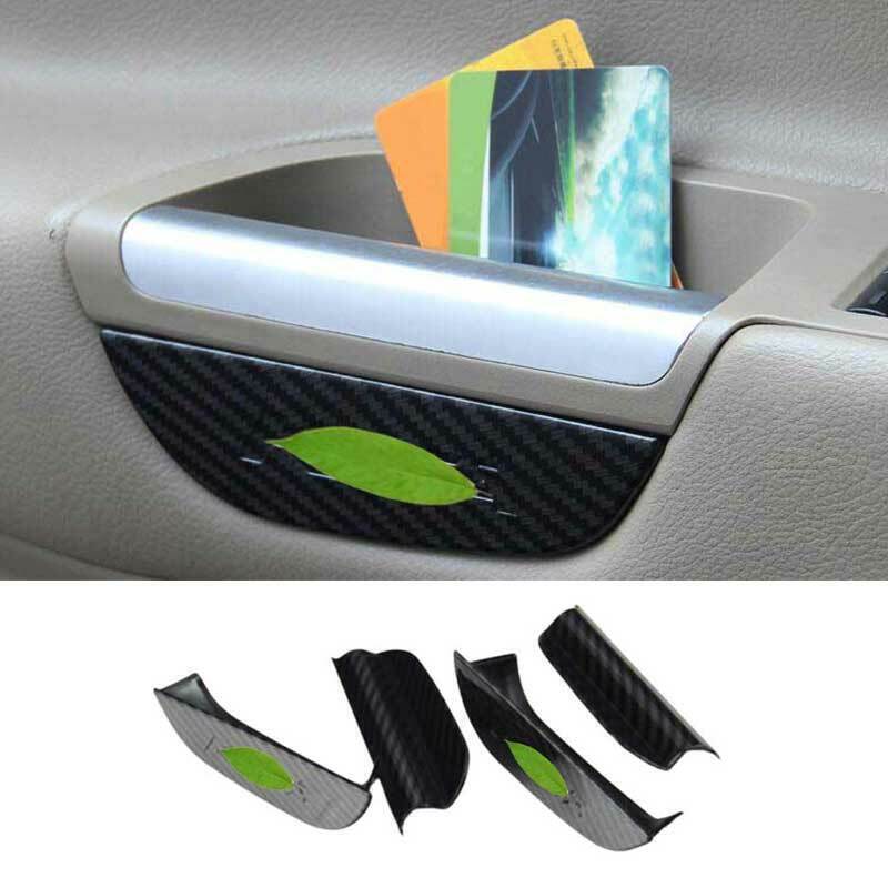 Carbon Fiber Inner Door Armrest Cover Trim ABS 4 for Ford Escape Kuga 2013-2019