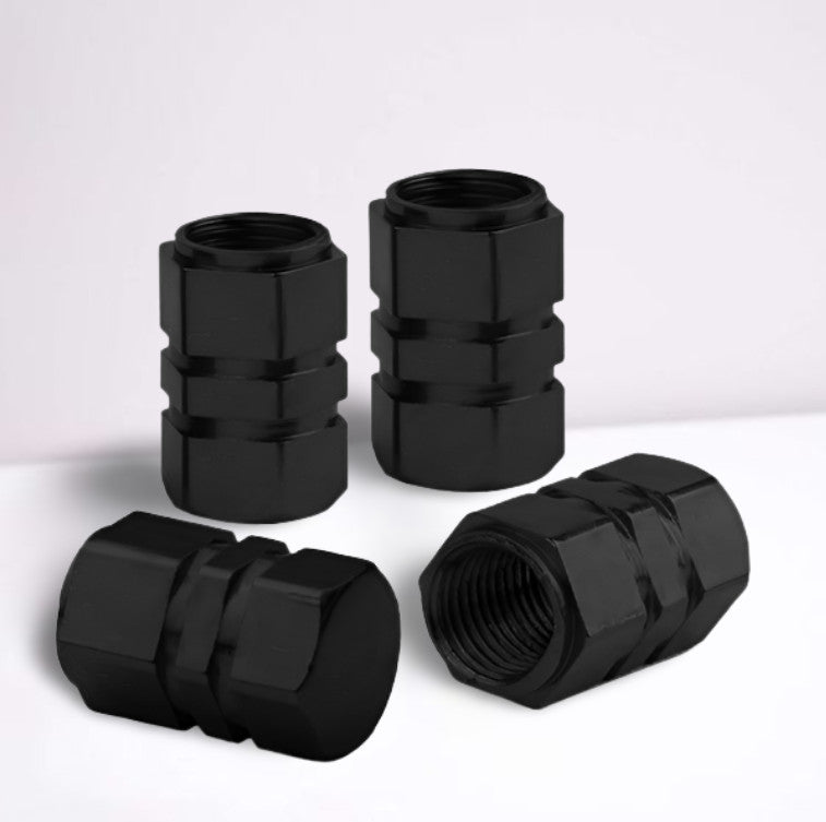 4-Piece Black 17mm Car Tire Valve Cover Stem Cover Air Valve Dust Cover for Nissan