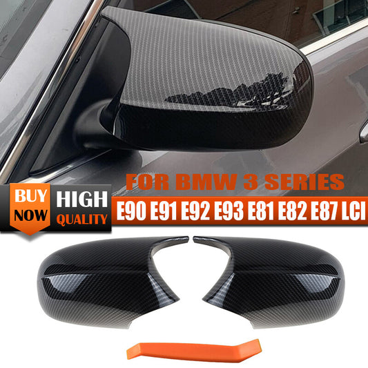 American M3 style carbon fiber black side mirror caps for BMW E90 E91 E92 E93