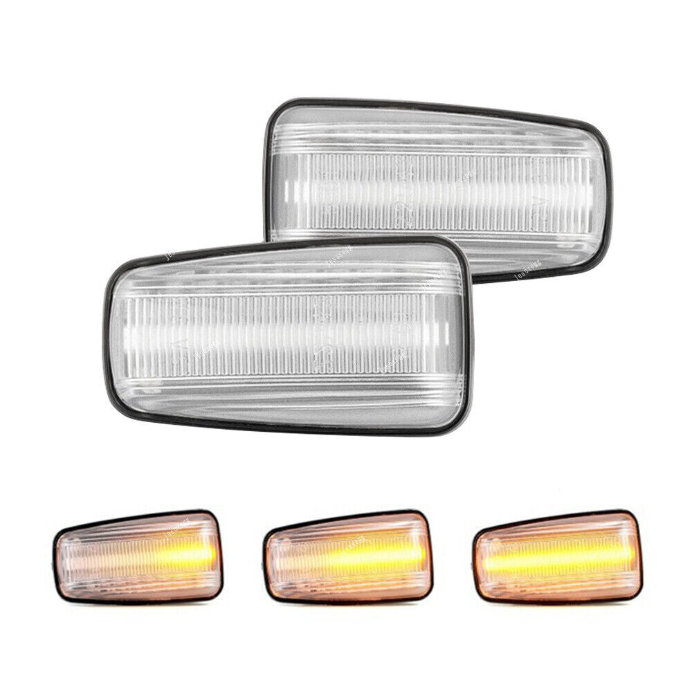 2Pcs Dynamic LED Turn Signal Side Light Indicator Clear for Peugeot for Fiat for Citroen