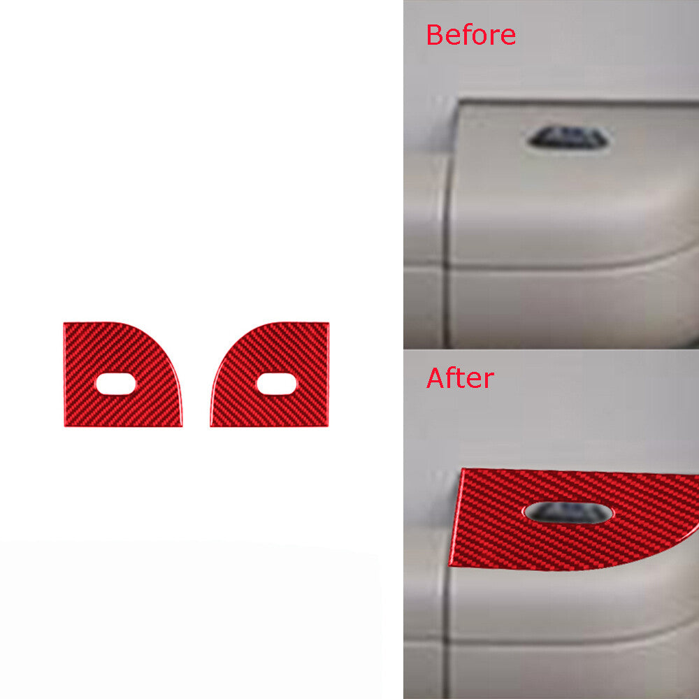 Red Carbon Fiber Rear Window Lift Panel Trim Cover Type A for Ford F150 2004-08