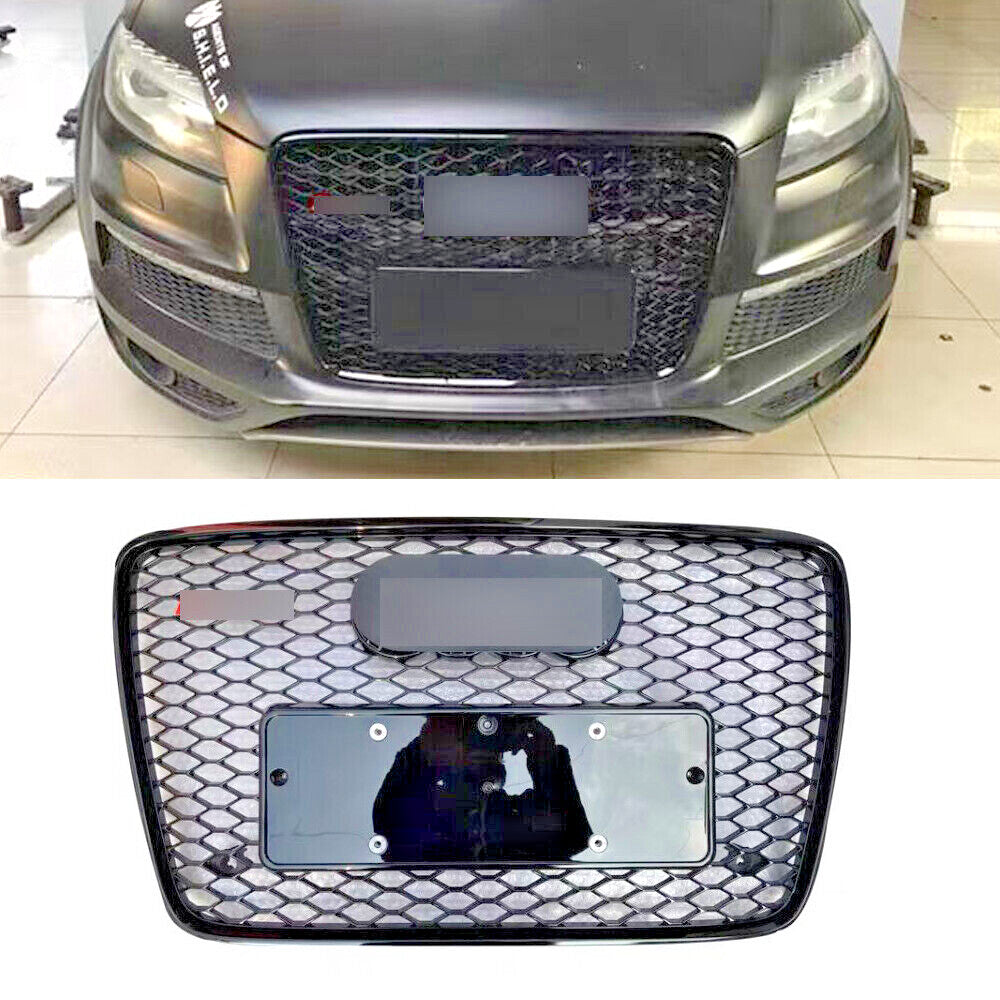 Front Bumper Grille Honeycomb Grill Fit for Audi Q7 2007-2015 RSQ7 Style Black