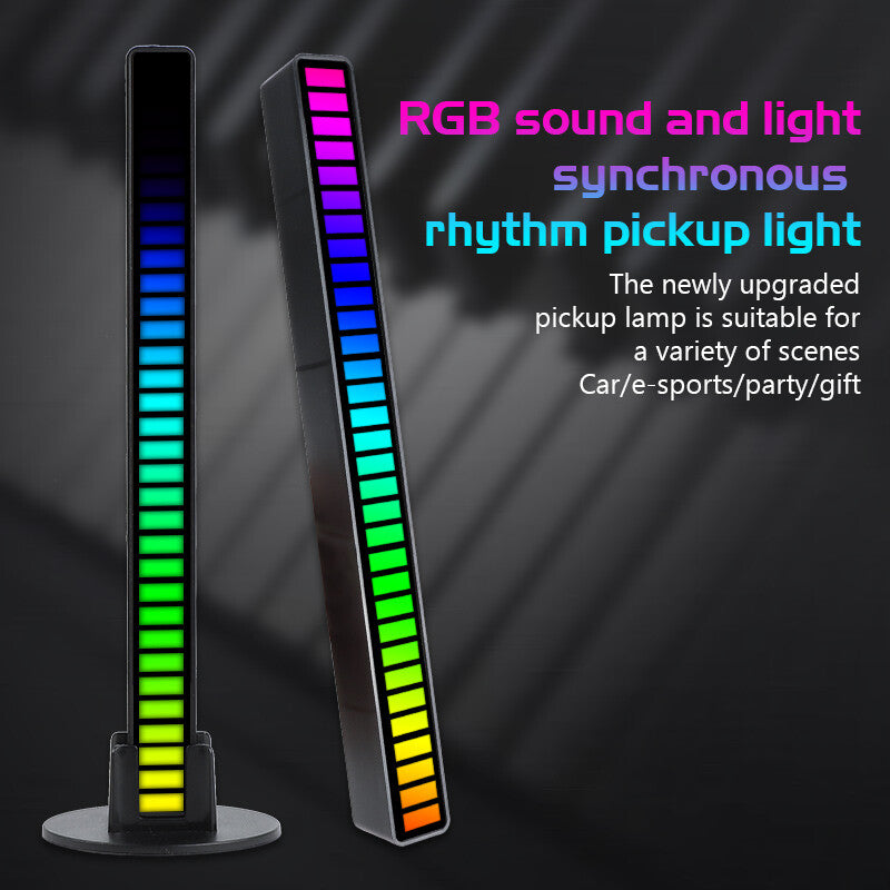 2¡Á RGB Lamp USB Music Sound Control Rhythm LED Car Atmosphere Strip Light Bar