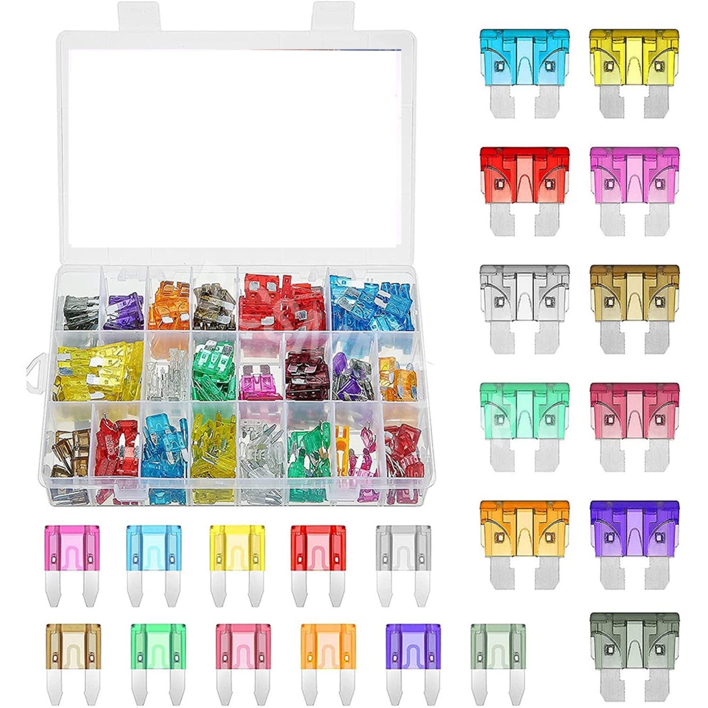300X Car Blade Fuse Assortment Assorted Kit Blade Set Auto Truck Automotive