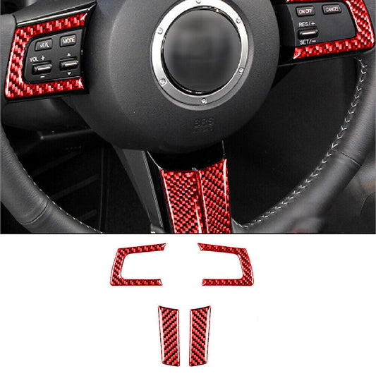 Red Carbon Fiber Interior Steering Wheel Panel Trim for Mazda MX-5 Miata 09-15