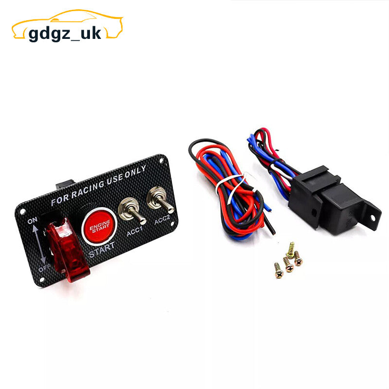 12V 4 in 1 Ignition Switch Panel Car Engine Start Push ButtonToggle Switch Panel