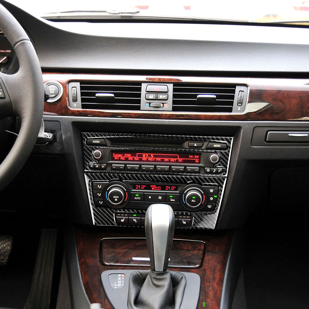 Carbon fiber CD control panel for air conditioning trim for BMW E90 3 series 2005-12