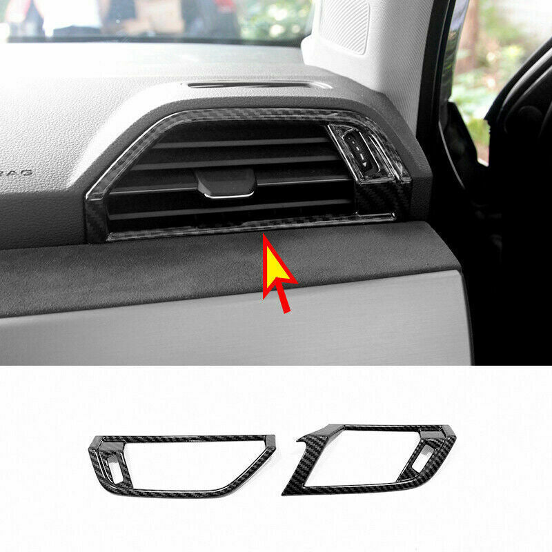 for Audi Q3 2019-2023 Carbon Fiber ABS Interior LR Air Vent Outlet Cover Trim
