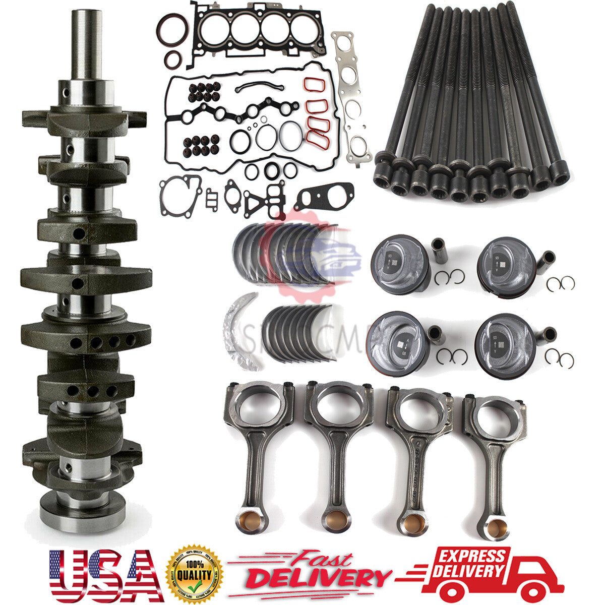 G4KJ Engine Rebuild Overhaul Kit-Crankshaft/Con Rods/Gasket for Hyundai for Kia 2.4L