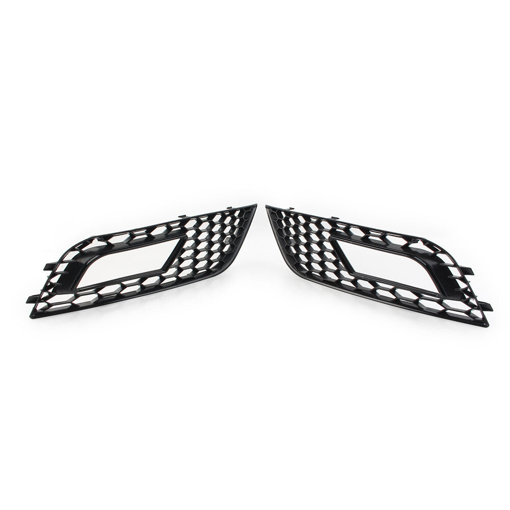 1 Pair Honeycomb Hex Mesh Fog Lights Cover for Audi A4 B8.5 2013-2016 2015 2014
