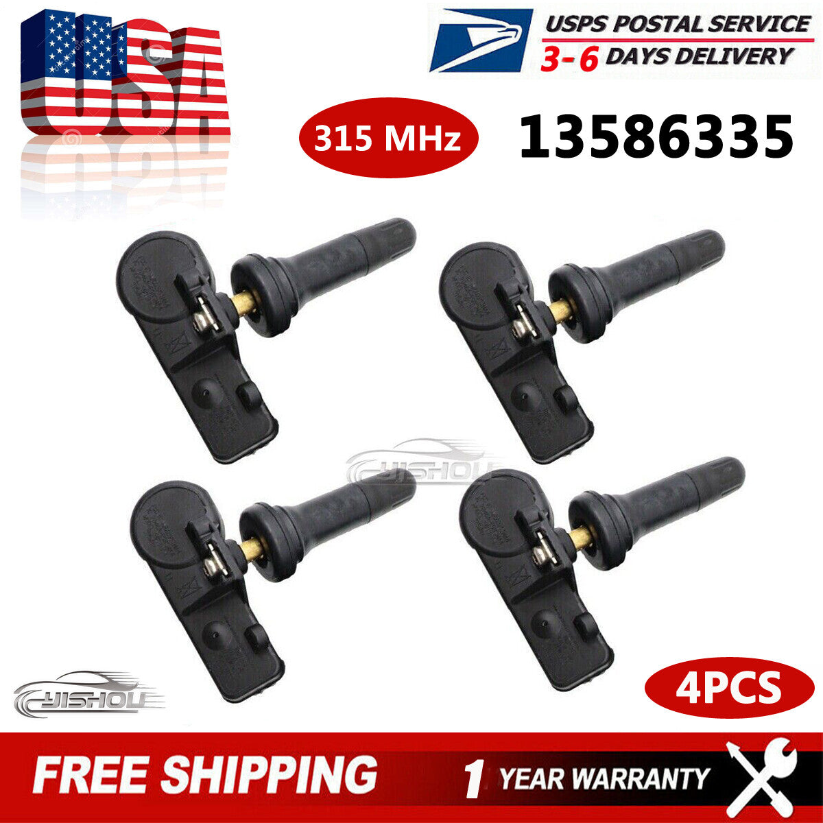 For GM TPMS Tire Pressure Monitoring Sensor Set 4pcs 315MHz for Chevy for GMC for Buick