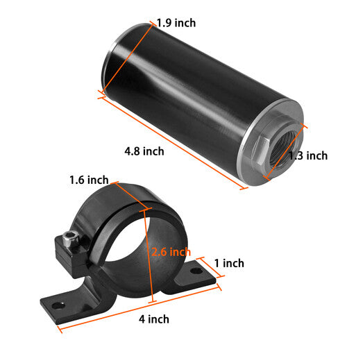 new inline 10 Micron fuel filter holder, 6AN, 8AN, 10AN adapter universal, 50mm.
