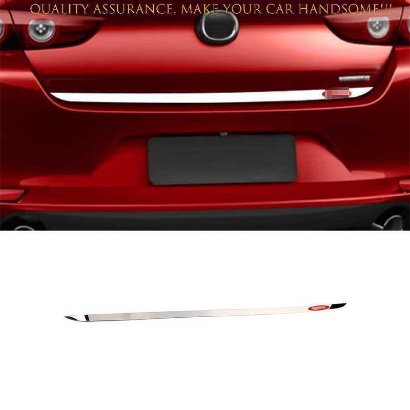 for Mazda 3 Axela 2019-23 Silver Steel Tail Door Trunk Lid Lower Moulding Trim