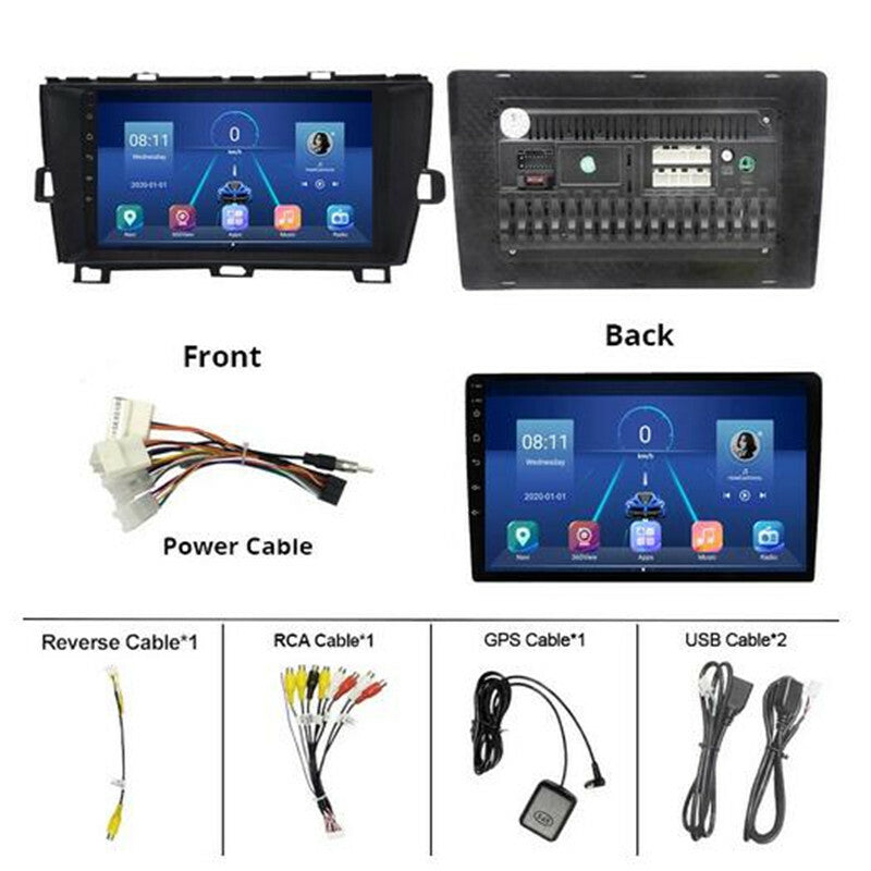Android 9in Car Multimedia Player Head Unit GPS Navigation Radio WiFi For Prius