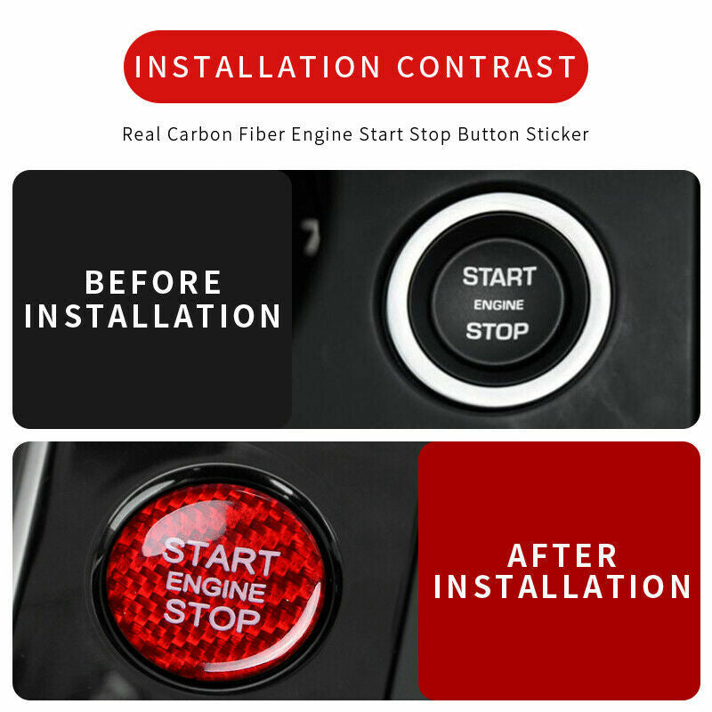 Carbon Engine Start Stop Button Switch Cover Trim Fit for Audi for A4 for A5 for A6 Q3 Q5