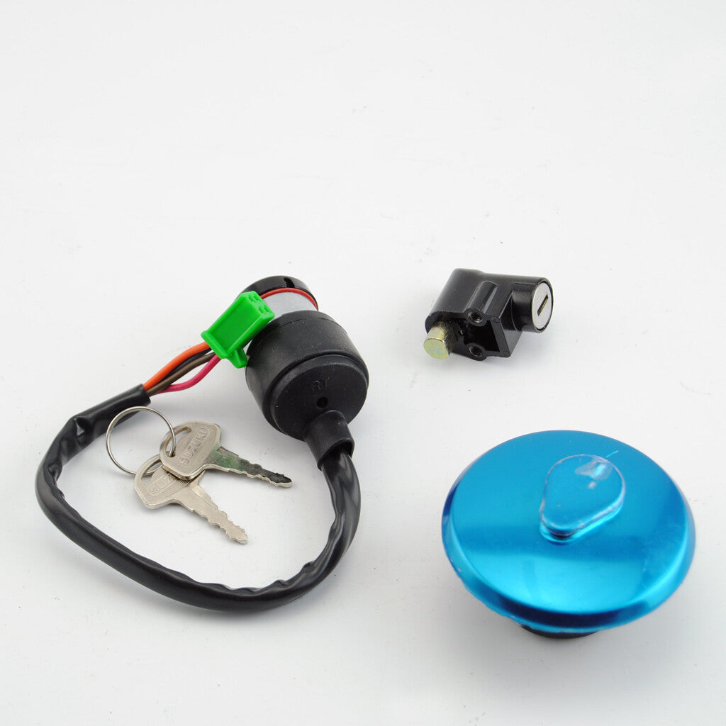 4 Wire Ignition Switch Lock  Gas Fuel Petrol Tank Cap For Suzui GN125 GN125F