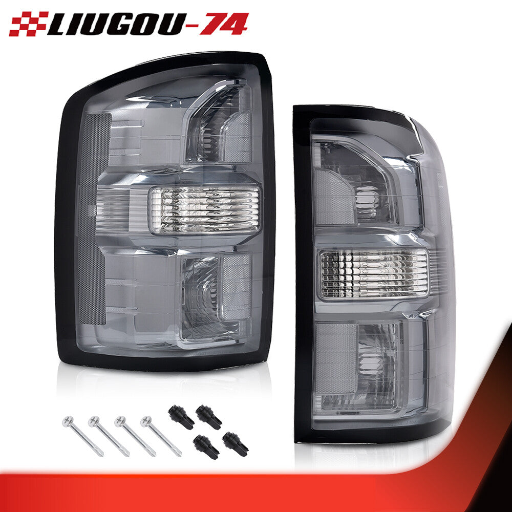 Suitable for 14-18 for GMC for Sierra 1500 2500 3500HD 1 pair of taillights and brake lights with smoke effect.
