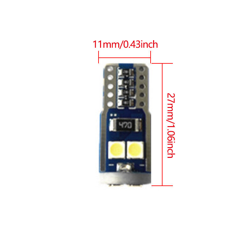 10Pcs T10 3030-6SMD LED Lights License Plate High Lights Bulb Yellow Light