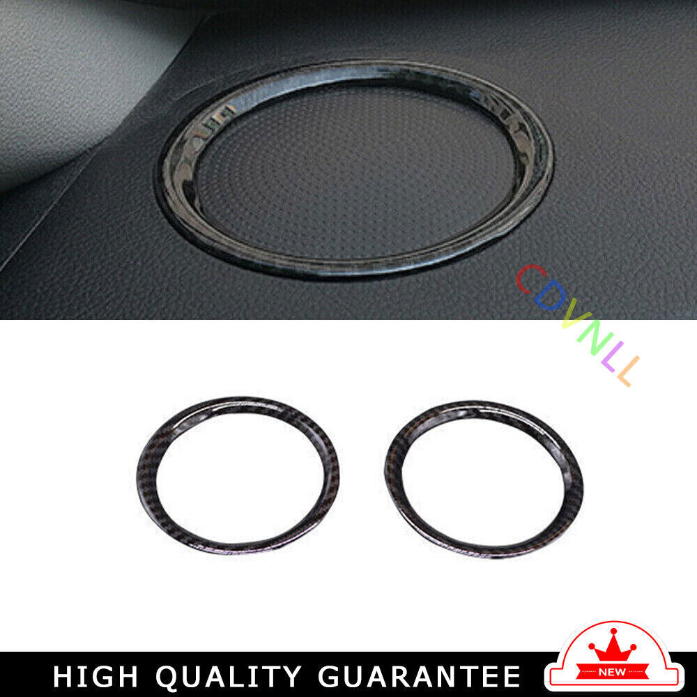 Console Dashboard Speaker Cover Trim 2 for Kia K3 2014-2018 Black Carbon Fiber