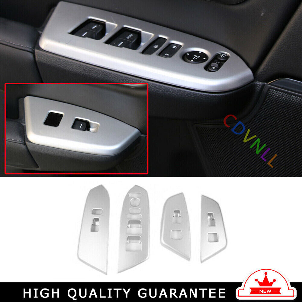 Glass Window Lifting Lock Panel Trim Fit for Honda CR-V CRV 2017-22 Matte Silver