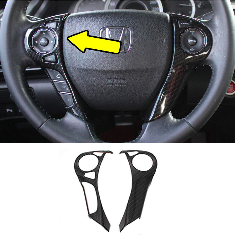 Carbon Fiber Style interior Steering Wheel Cover Trim for Honda Accord 2014-2017
