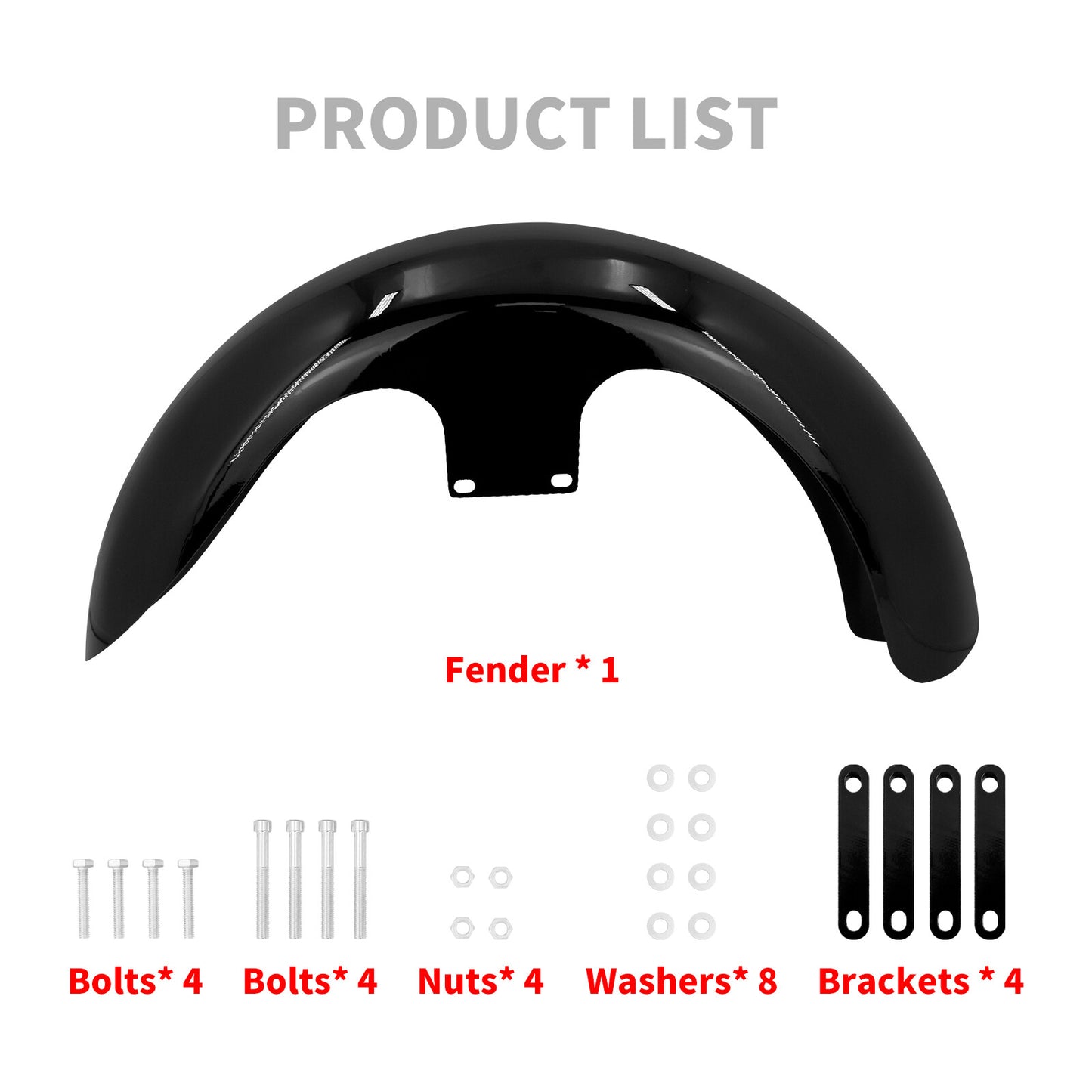 Gloss Black 130/ 21 Wrap Front Fender Fit for Harley Touring Electra Road Glide
