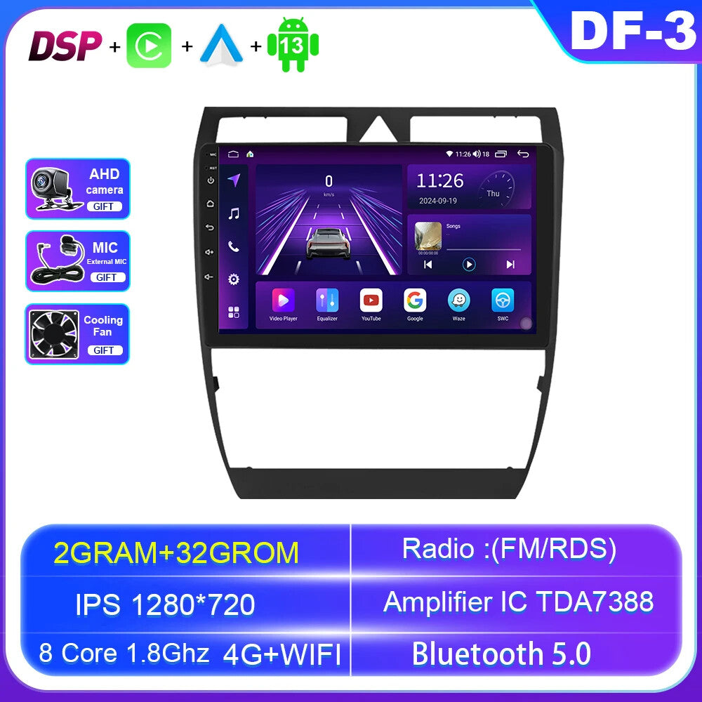 for Audi A6 C5 S6 RS6 1997-2004 Android Auto Radio GPS Stereo Multimedia Player