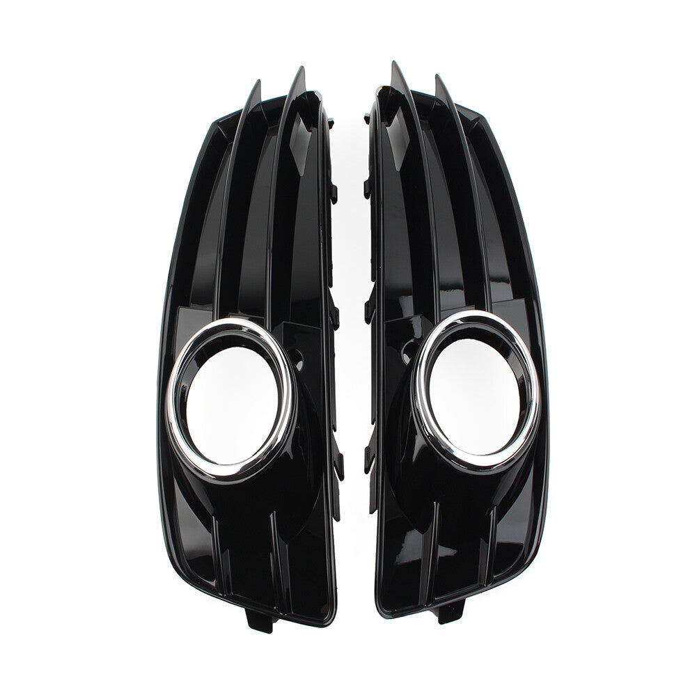 2x for Audi A3 8P S-Line 09-12 Front Bumper Fog Light Grille Cover W/Chrome Ring
