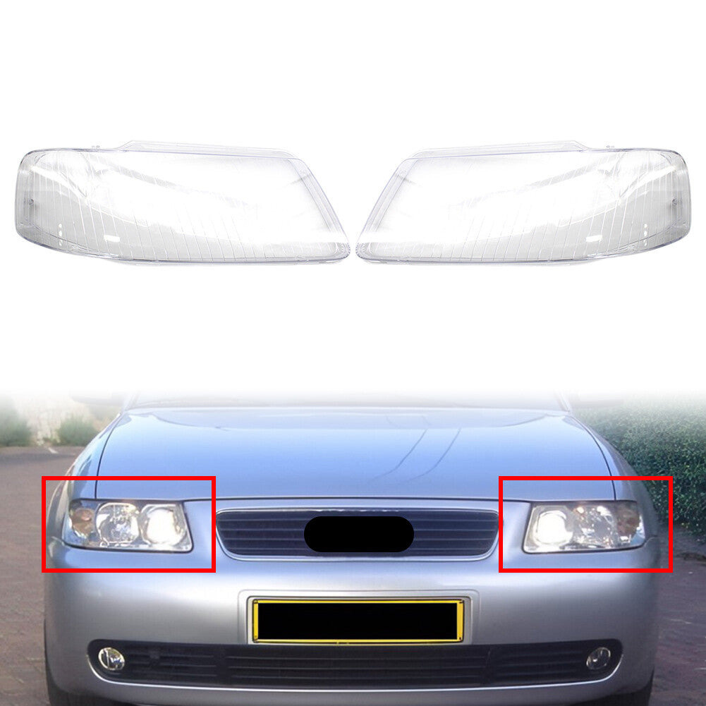 1 Pair TransparentCar Headlight Headlamp Lens Cover for Audi A3 2001-2003