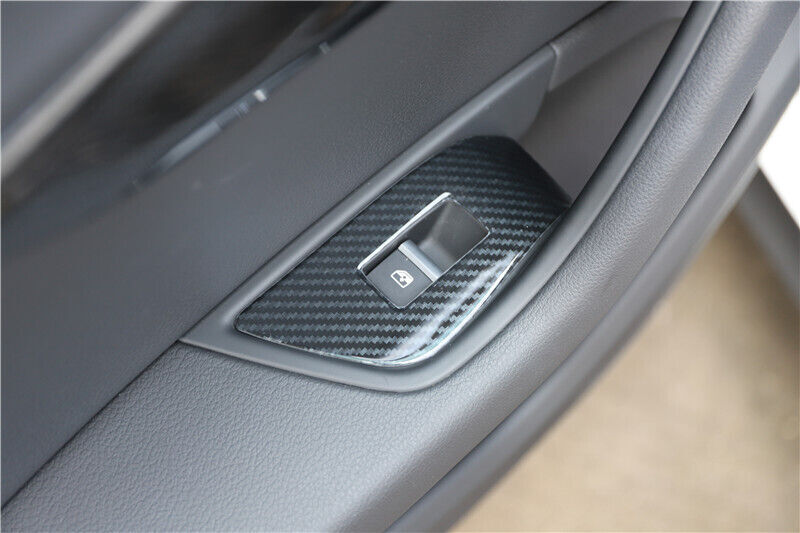 Glass Window Lifting Lock Panel Trim 4PCS Fit for Audi A5 2017-2019 Carbon Fiber