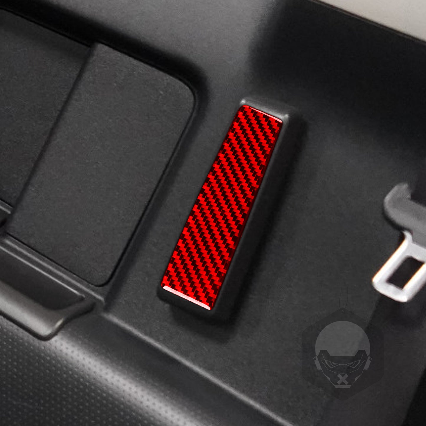 Red Carbon Fiber Inner Rear Door Handle Panel Trim For Toyot@ FJ Cruiser 2007-21