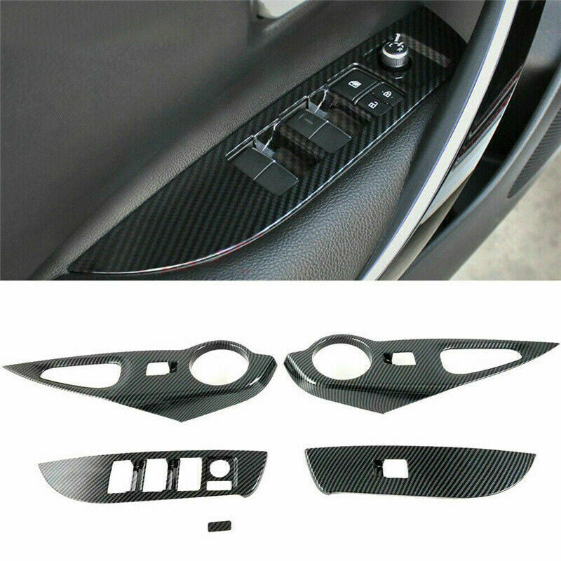 for Corolla Cross 2022-2024 Carbon Car Window Lock Lift Switch Button Panel Trim