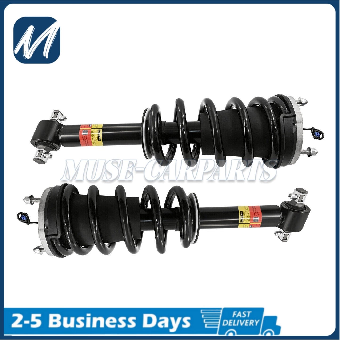 Two front-mounted SHOCK STRUT ASSYS components for LEXUS NX200T 2015-2017 and NX300 2018-2021 models with electric motor.