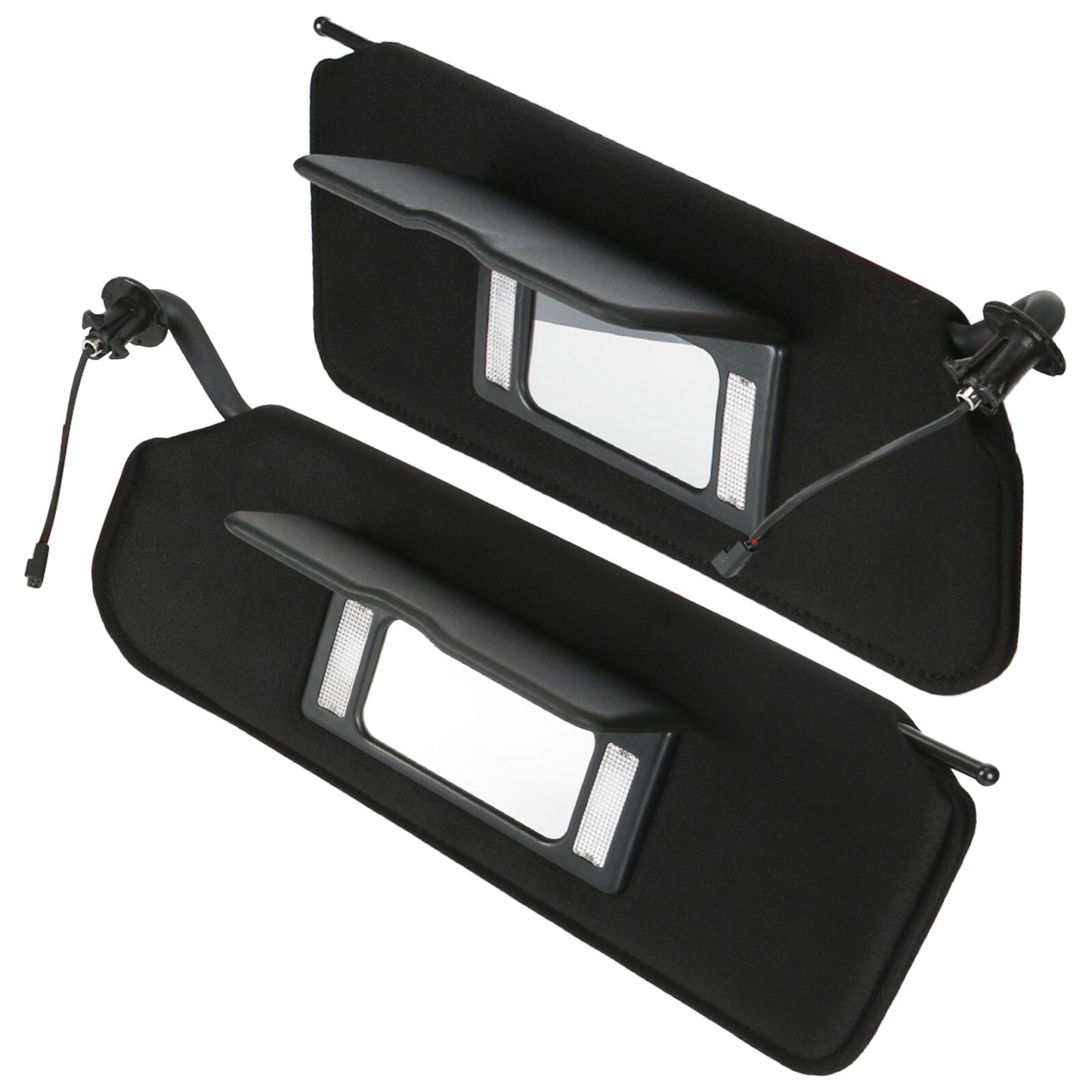 A pair of sun visors with mirrors and LED lights 10442033 10442034 for Chevrolet for Corvette .