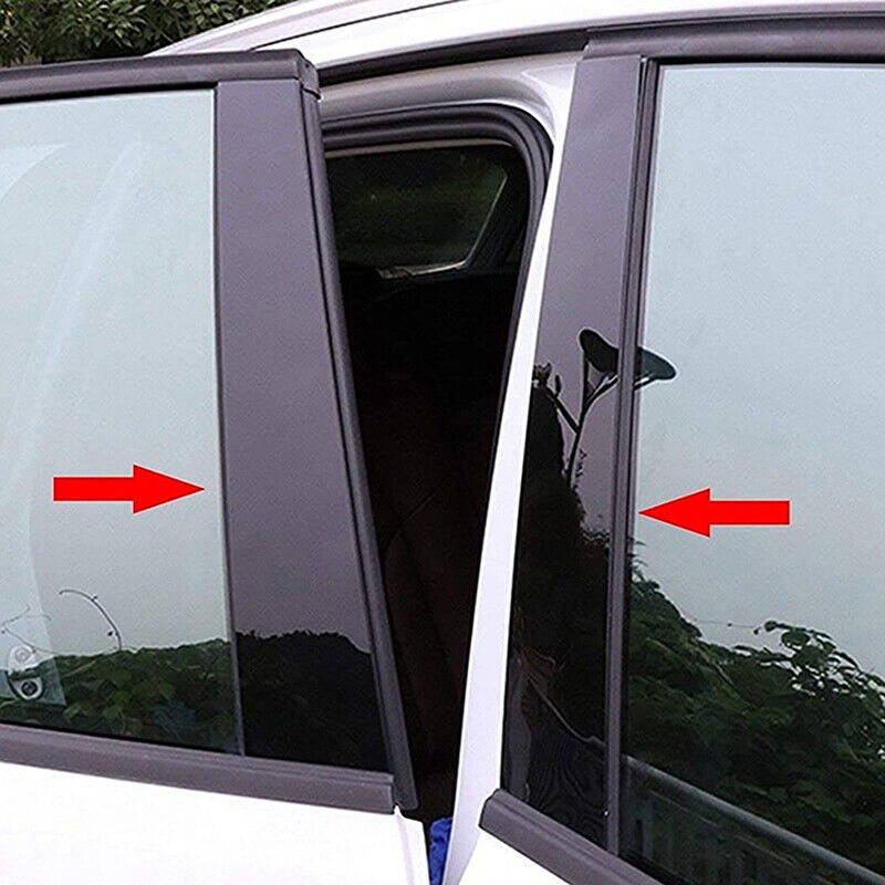 for Mazda 3 Sedan 2019-2023 Black Pillar Posts Set Door Trim Piano Cover Kit