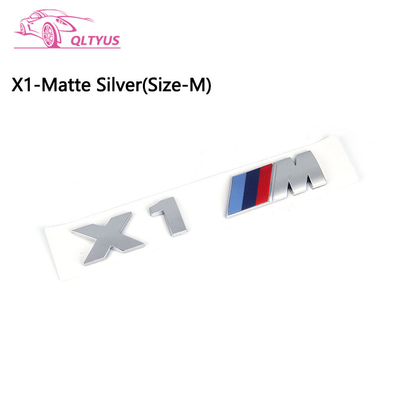 Medium-sized engraved decal badge set for BMW M Series X1M trunk