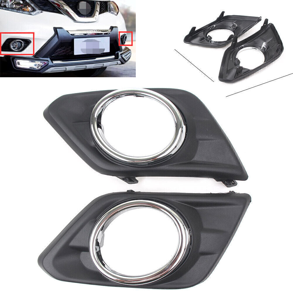 Fog Light Lamp Bezel Cover Trim Fit for Nissan Rogue X-trail 2014-2016 Auto Car Pair