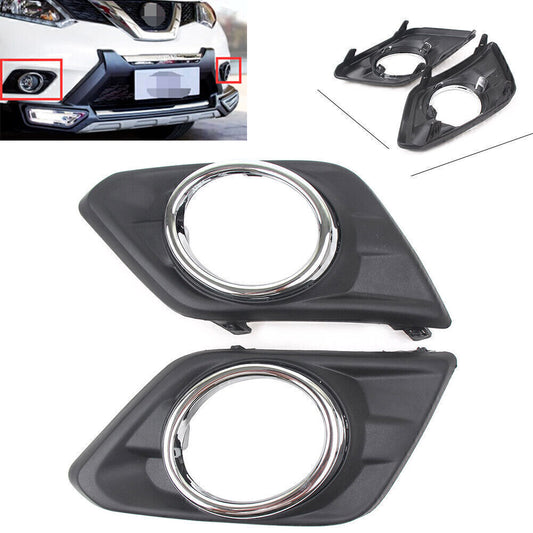 Fog Light Lamp Bezel Cover Trim Fit for Nissan Rogue X-trail 2014-2016 Auto Car Pair