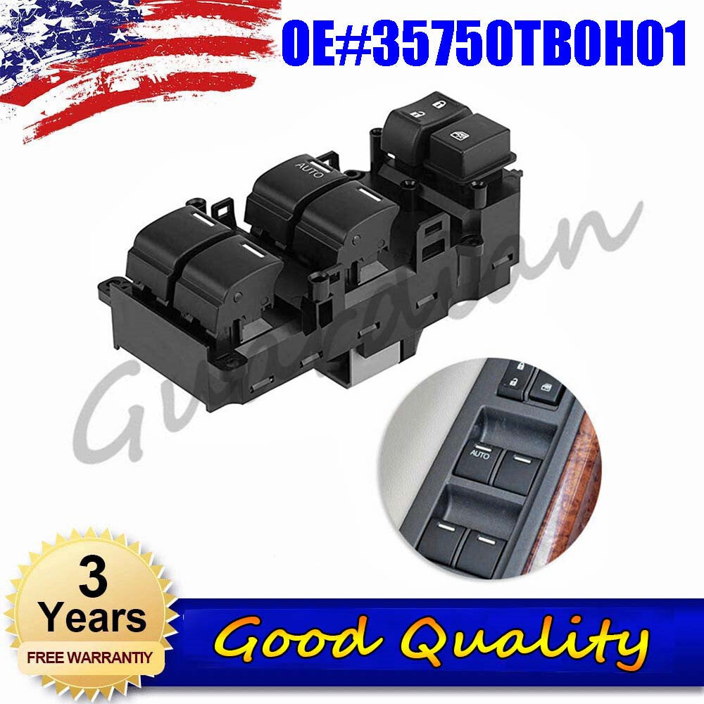 Front left power master window switch 35750TB0H01 for Honda
